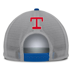 Texas Rangers Cranked Foam Front Patch Trucker Adjustable Hat - Gray/White