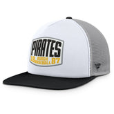 Pittsburgh Pirates Cranked Foam Front Patch Trucker Adjustable Hat - Gray/White