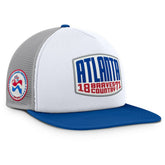 Atlanta Braves Cranked Foam Front Patch Trucker Adjustable Hat - Gray/White