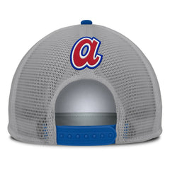 Atlanta Braves Cranked Foam Front Patch Trucker Adjustable Hat - Gray/White