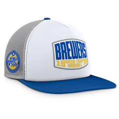 Milwaukee Brewers Cranked Foam Front Patch Trucker Adjustable Hat - Gray/White