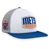 New York Mets Cranked Foam Front Patch Trucker Adjustable Hat - Gray/White