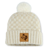 Texas Rangers Women's Matchstick Cuffed Knit Hat with Pom- Natural