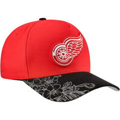 Detroit Red Wings Mitchell & Ness May Flowers Pro Crown Adjustable Hat Red/Black