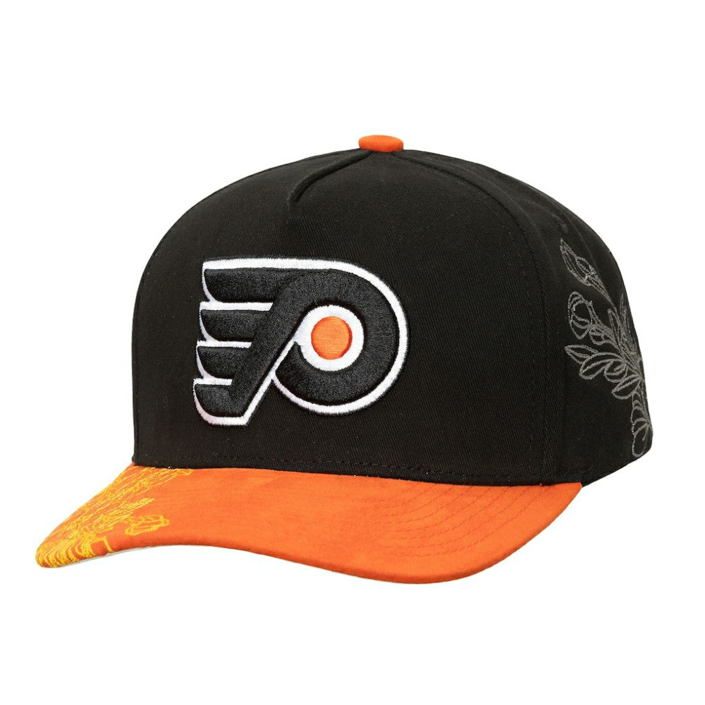 Philadelphia Flyers Mitchell & Ness May Flowers Pro Crown Adjustable Hat Black/Orange