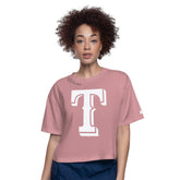 Texas Rangers Starter Women's Play the Ball Boxy Cropped T-Shirt - Pink