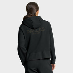 Dallas Stars Fanatics Women's Authentic Pro Road Tri-Blend Quarter-Zip Hoodie Black