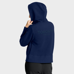 Toronto Maple Leafs Fanatics Women's Authentic Pro Road Tri-Blend Quarter-Zip Hoodie Navy