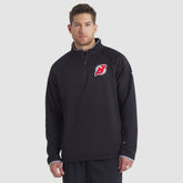 New Jersey Devils Fanatics Authentic Pro Rink Raglan Quarter-Zip Pullover Black