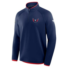 Washington Capitals Fanatics Authentic Pro Rink Raglan Quarter-Zip Pullover Navy
