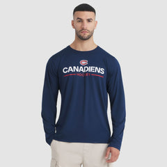 Montreal Canadiens Fanatics Authentic Pro Rink Tech Long Sleeve T-Shirt Navy