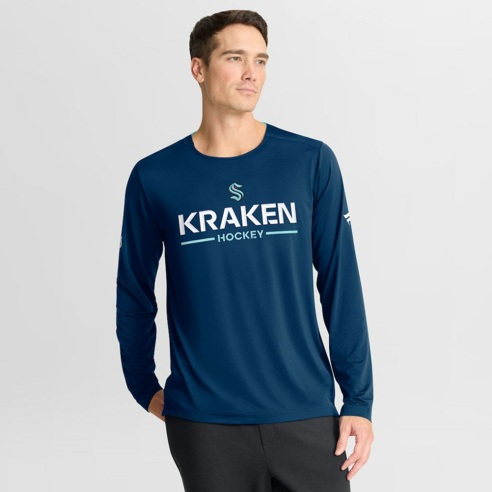 Seattle Kraken Fanatics Authentic Pro Rink Tech Long Sleeve T-Shirt Navy