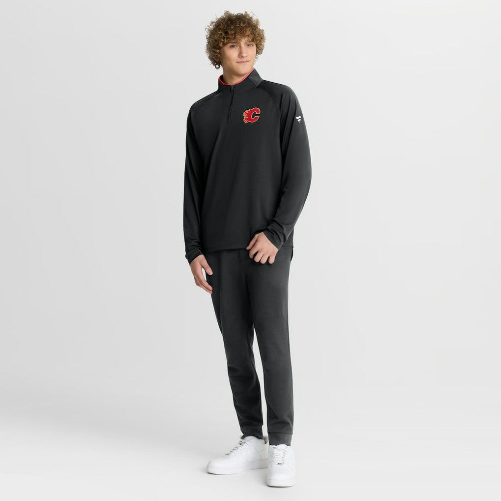 Calgary Flames Fanatics Authentic Pro Rink Training Quarter-Zip Pullover Black