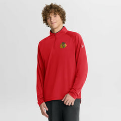 Chicago Blackhawks Fanatics Authentic Pro Rink Training Quarter-Zip Pullover Red