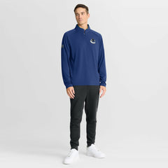 Vancouver Canucks Fanatics Authentic Pro Rink Training Quarter-Zip Pullover Blue