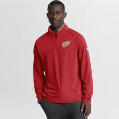 Detroit Red Wings Fanatics Authentic Pro Rink Training Centennial Raglan Quarter-Zip Pullover Red