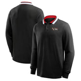 Sunderland Classic Long Sleeve Tipped Polo Shirt / Black / Mens outlet