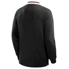 Sunderland Classic Long Sleeve Tipped Polo Shirt / Black / Mens outlet