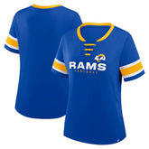 Los Angeles Rams Women's Redzone Draw Play Athena Lace-Up T-Shirt - Royal on sale