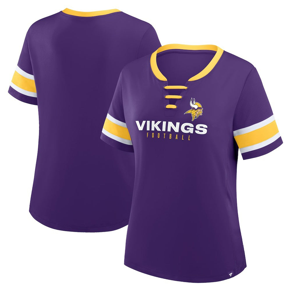 Minnesota Vikings Women's Redzone Draw Play Athena Lace-Up T-Shirt - Purple online