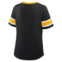 Pittsburgh Steelers Women's Redzone Draw Play Athena Lace-Up T-Shirt - Black cheap