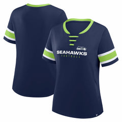 Seattle Seahawks Women's Redzone Draw Play Athena Lace-Up T-Shirt - College Navy cheap