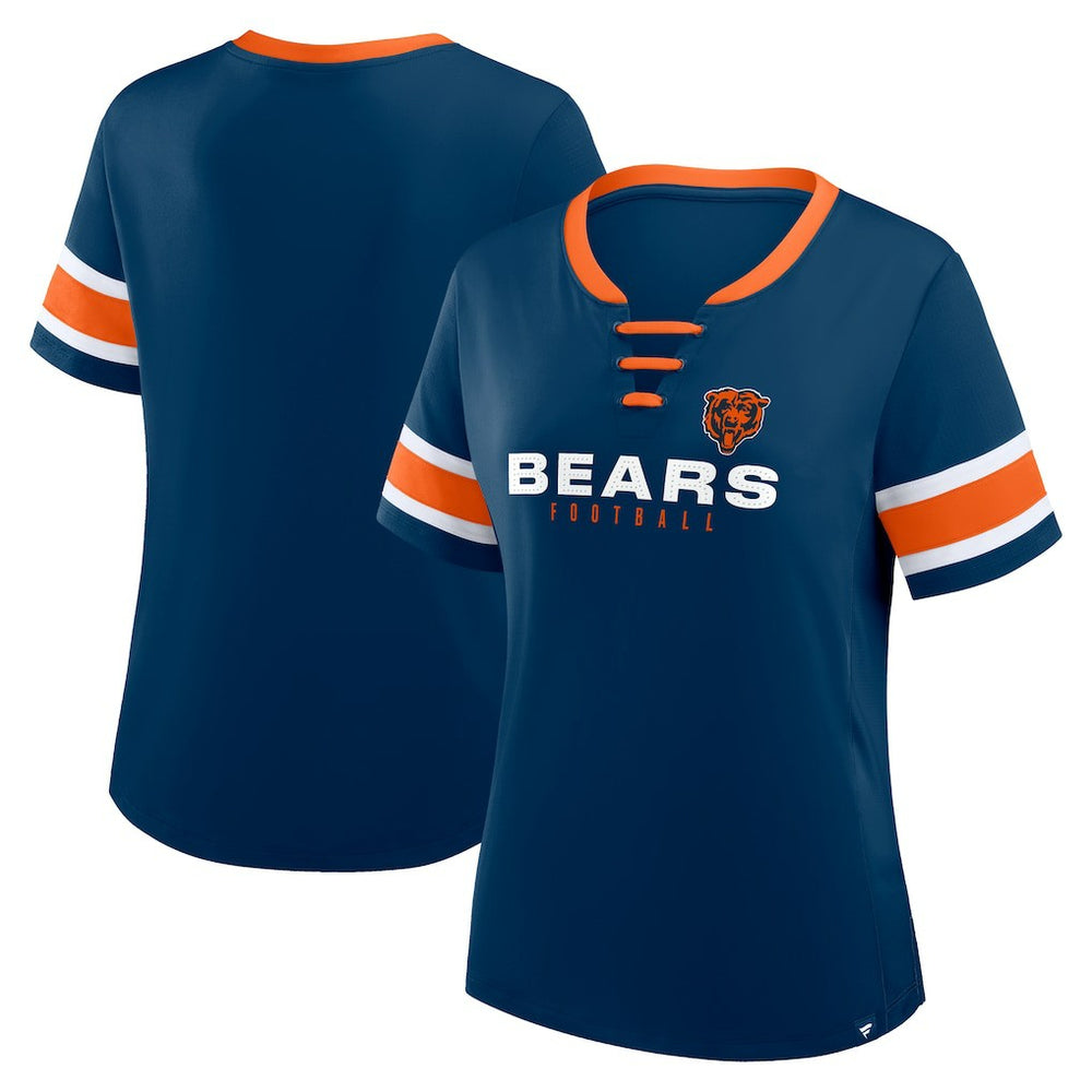Chicago Bears Women's Redzone Draw Play Athena Lace-Up T-Shirt - Navy outlet