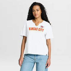 Kansas City Chiefs Women's Redzone Slub Boxy T-Shirt - White discount