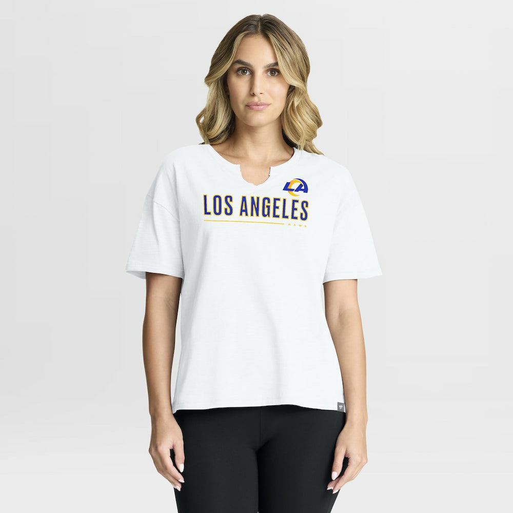 Los Angeles Rams Women's Redzone Slub Boxy T-Shirt - White cheap