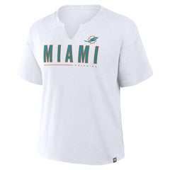 Miami Dolphins Women's Redzone Slub Boxy T-Shirt - White cheap