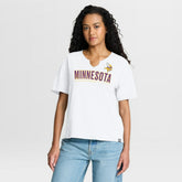 Minnesota Vikings Women's Redzone Slub Boxy T-Shirt - White cheap