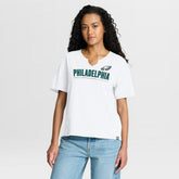 Philadelphia Eagles Women's Redzone Slub Boxy T-Shirt - White on sale