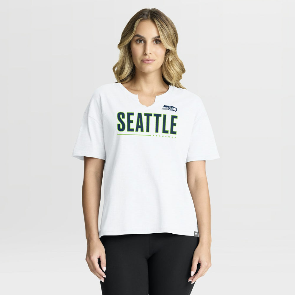 Seattle Seahawks Women's Redzone Slub Boxy T-Shirt - White sale