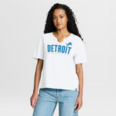 Detroit Lions Women's Redzone Slub Boxy T-Shirt - White outlet