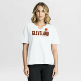 Cleveland Browns Women's Redzone Slub Boxy T-Shirt - White sale