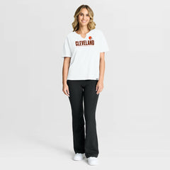 Cleveland Browns Women's Redzone Slub Boxy T-Shirt - White sale