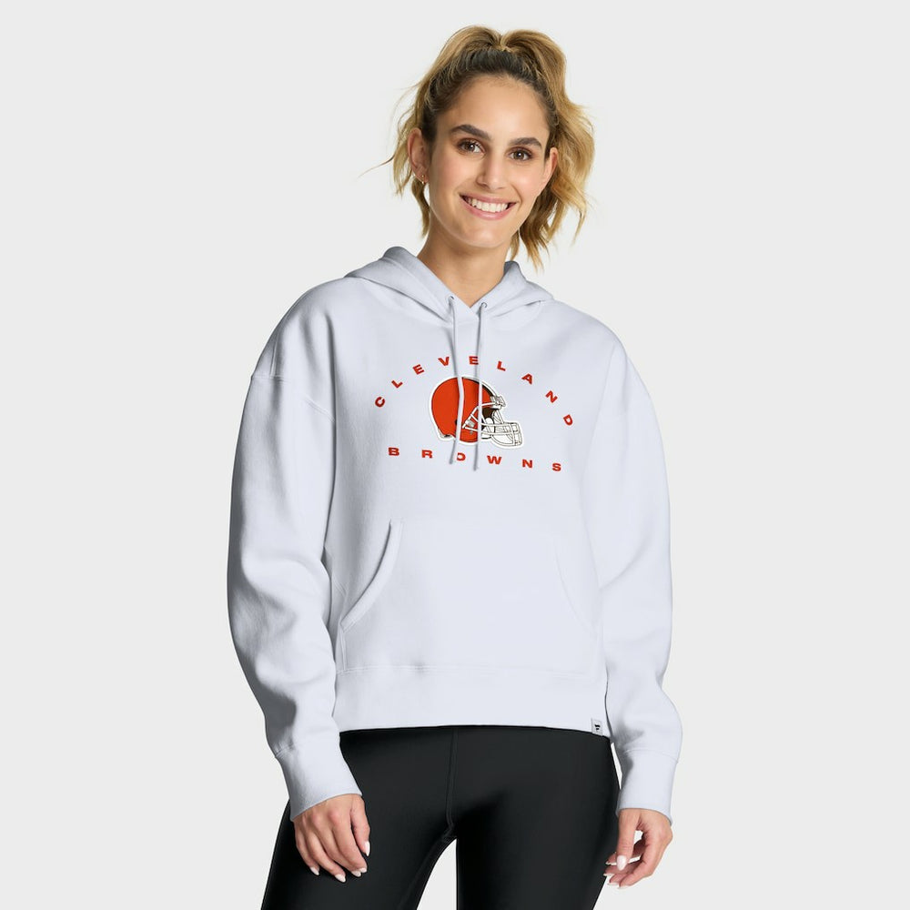 Cleveland Browns Women's Eligible Receiver Legacy Pullover Hoodie - White on sale
