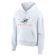 Miami Dolphins Women's Eligible Receiver Legacy Pullover Hoodie - White on sale