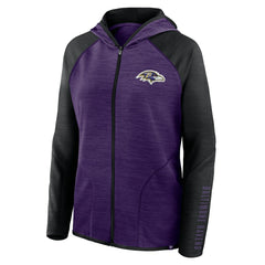 Baltimore Ravens Women's Redzone End Around Pass Raglan Full-Zip Hoodie - Purple/Black for sale