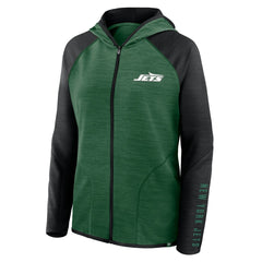 New York Jets Women's Redzone End Around Pass Raglan Full-Zip Hoodie - Green/Black outlet