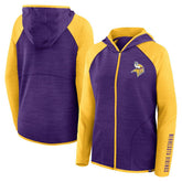 Minnesota Vikings Women's Redzone End Around Pass Raglan Full-Zip Hoodie - Purple/Gold outlet