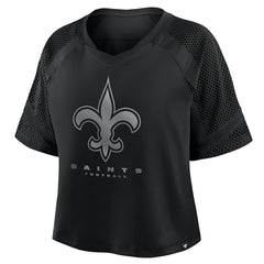 New Orleans Saints Women's Oversized Raglan V-Neck Blackout Fashion Jersey sale