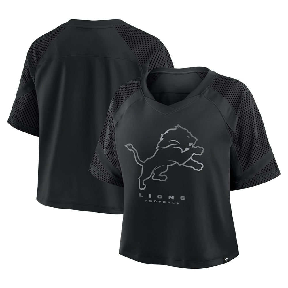 Detroit Lions Women's Oversized Raglan V-Neck Blackout Fashion Jersey on sale