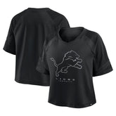 Detroit Lions Women's Oversized Raglan V-Neck Blackout Fashion Jersey on sale