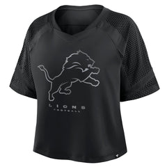 Detroit Lions Women's Oversized Raglan V-Neck Blackout Fashion Jersey on sale