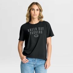 Green Bay Packers Women's Blackout Kneel Down Legacy T-Shirt - Black outlet