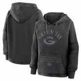 Green Bay Packers Women's Oversized Raglan Gridiron Hoodie - Black cheap