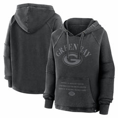 Green Bay Packers Women's Oversized Raglan Gridiron Hoodie - Black cheap