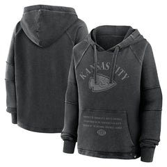 Kansas City Chiefs Women's Oversized Raglan Gridiron Hoodie - Black discount