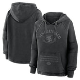 San Francisco 49ers Women's Oversized Raglan Gridiron Hoodie - Black sale